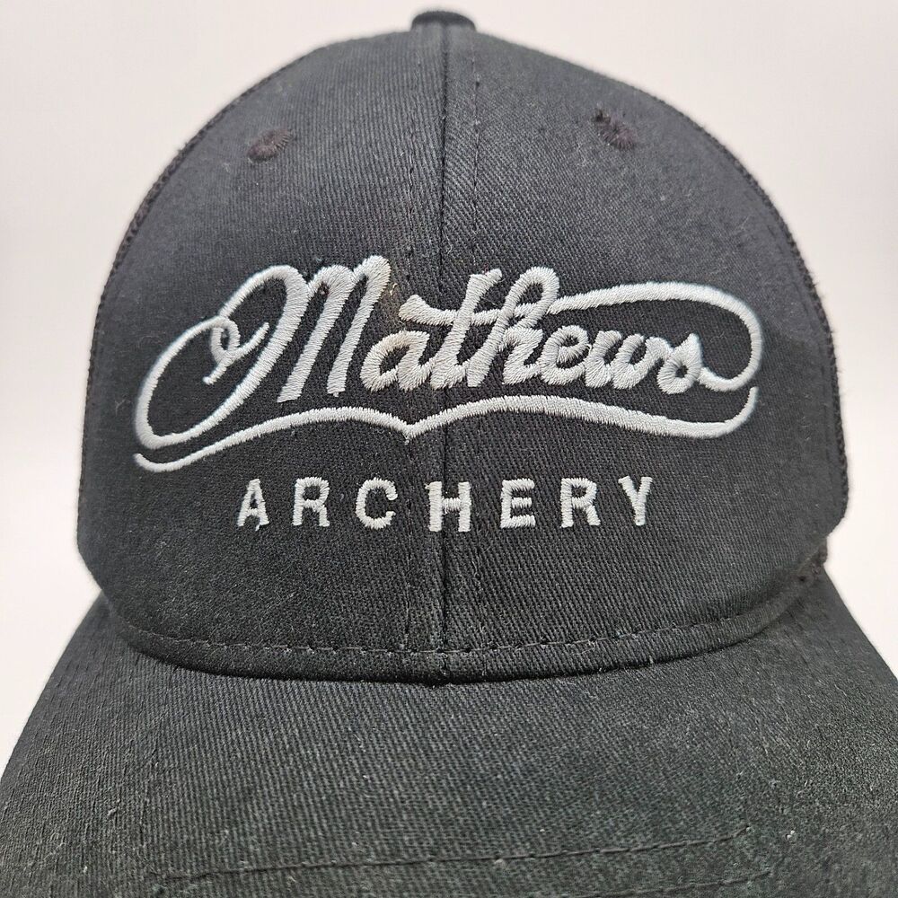 Matthews Archery Hat Embroidered Black Mesh Back Snapback Trucker Cap Outdoors